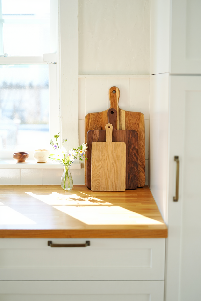 How Beautiful Wooden Cutting Boards Double as Kitchen Wall Art