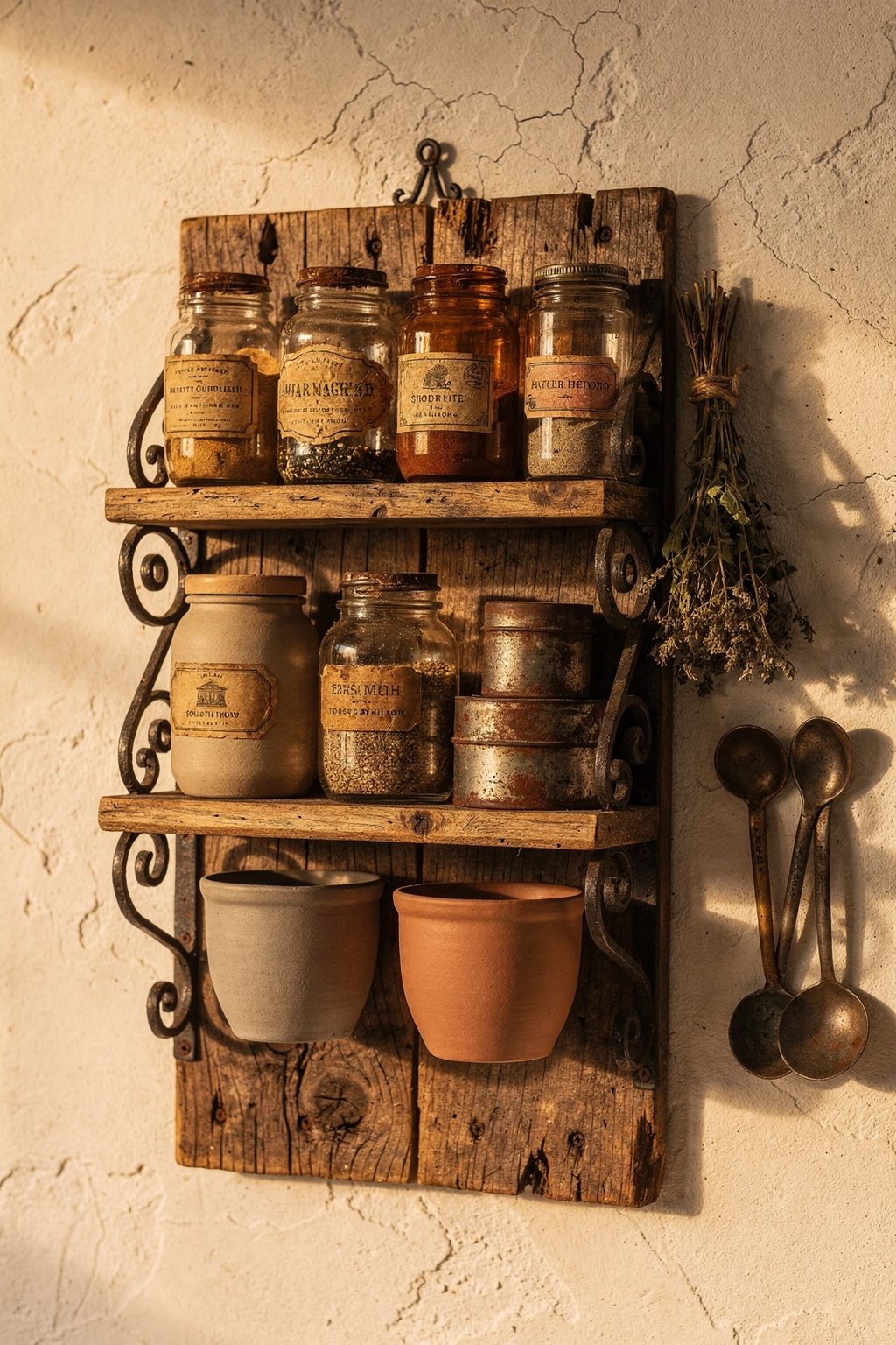 Maximize Kitchen Style: Rustic Spice Racks That Double as Farmhouse Wall Art