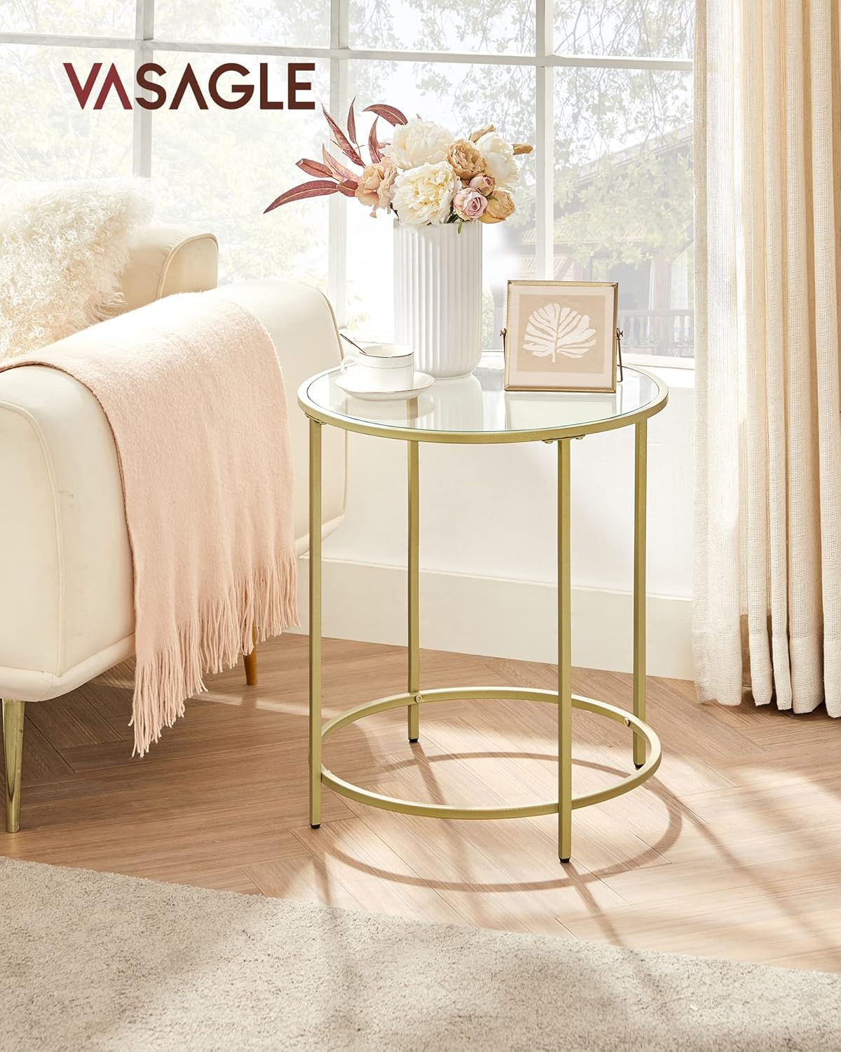 This Gold-Accented Marble Coffee Table Makes Any Living Room Look High-End
